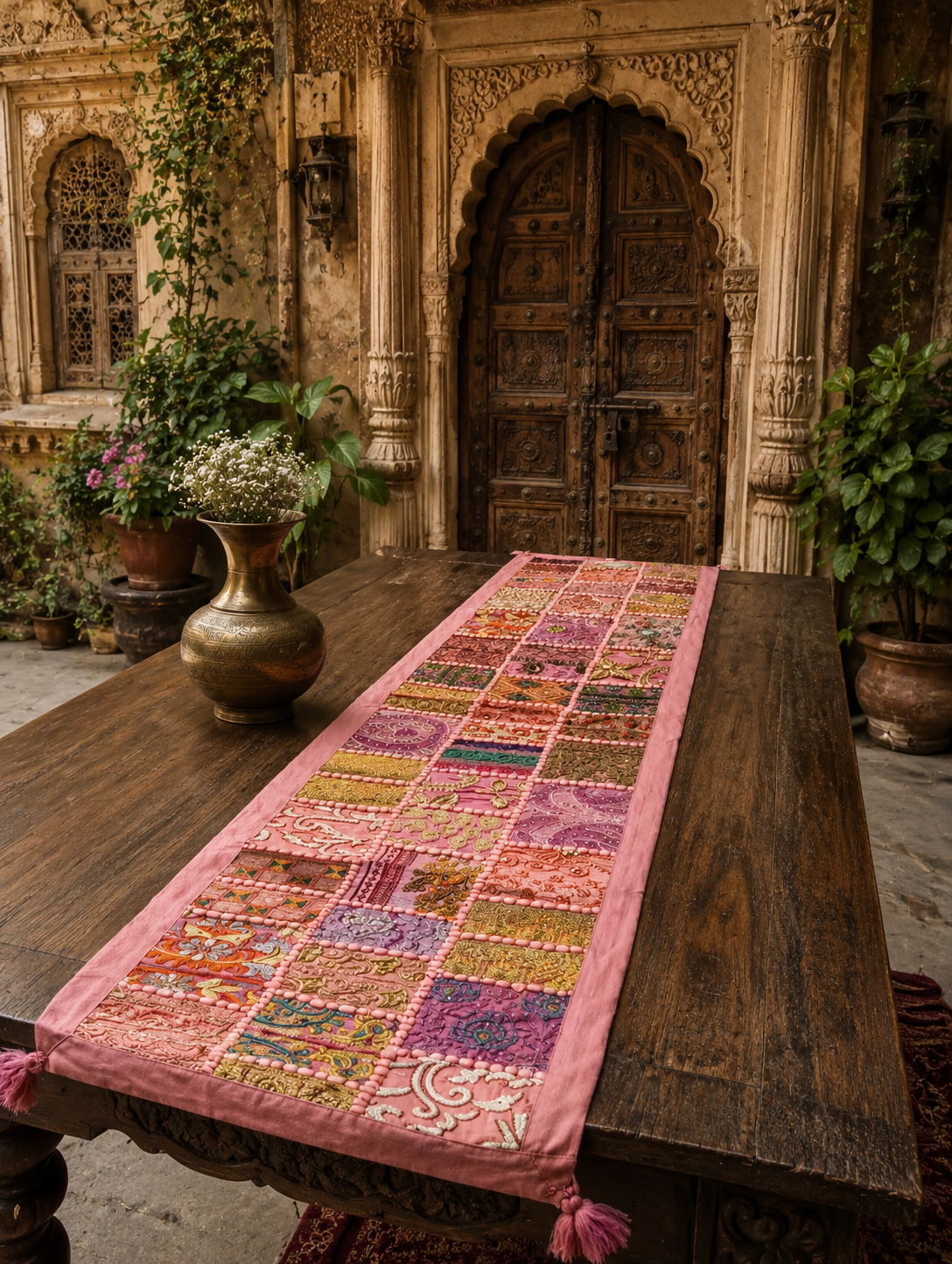Handmade Rajasthan Tribal Table Runner & Wall Hanging – Luxury Ethnic Home Décor