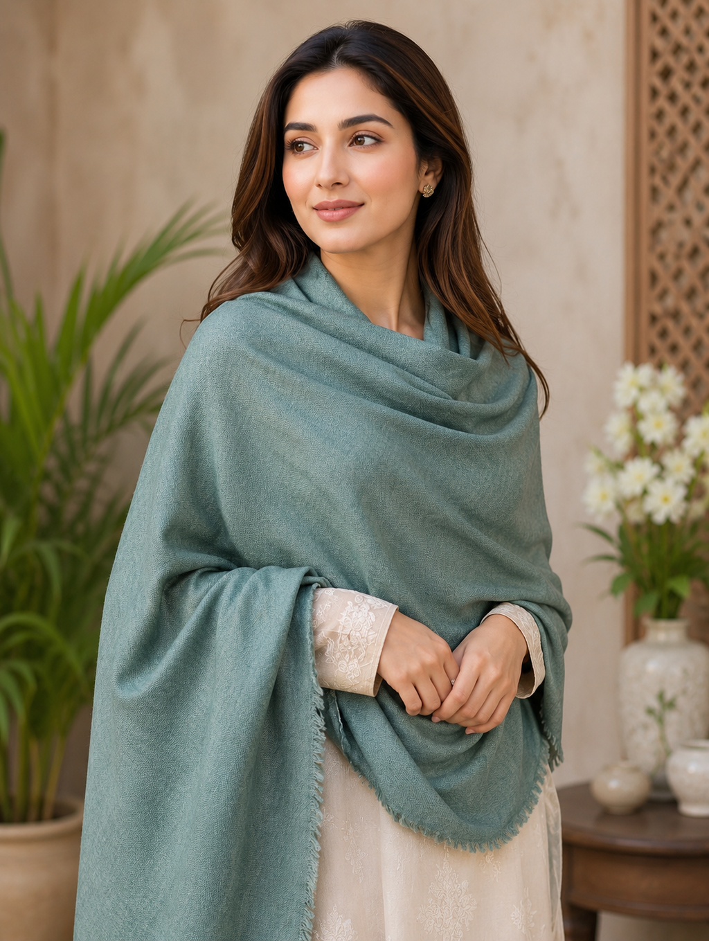 Royal Heritage Solid Pashmina Shawl for Women & Men – Luxury Handwoven Winter Shawl from Jaipur