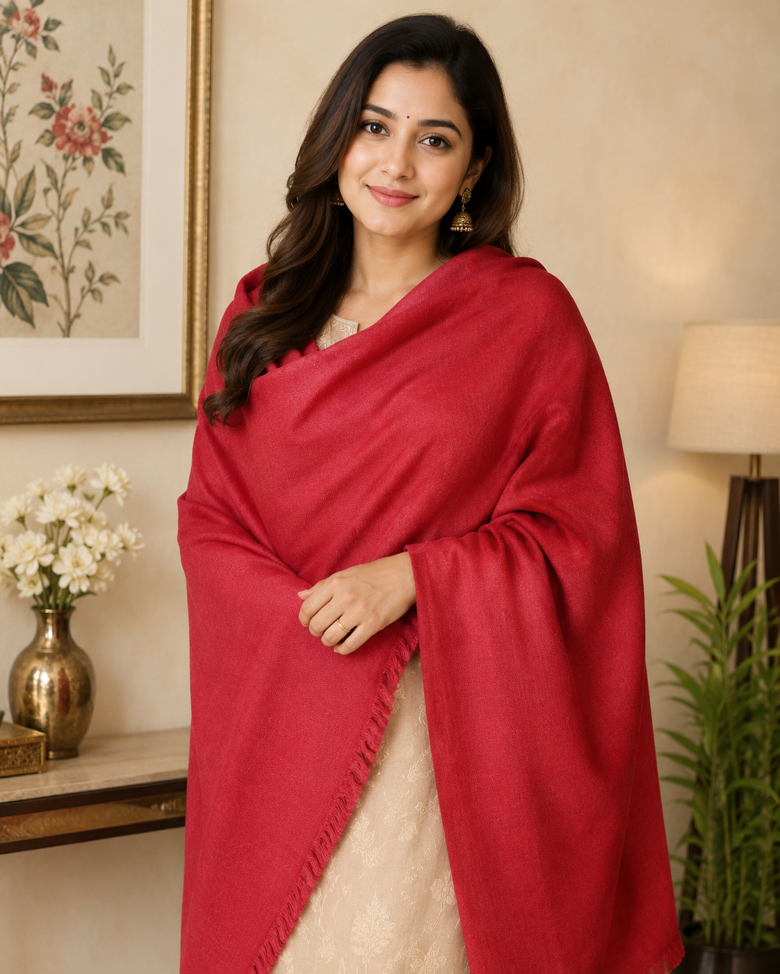 Royal Heritage Solid Pashmina Shawl for Women & Men – Luxury Handwoven Winter Shawl from Jaipur