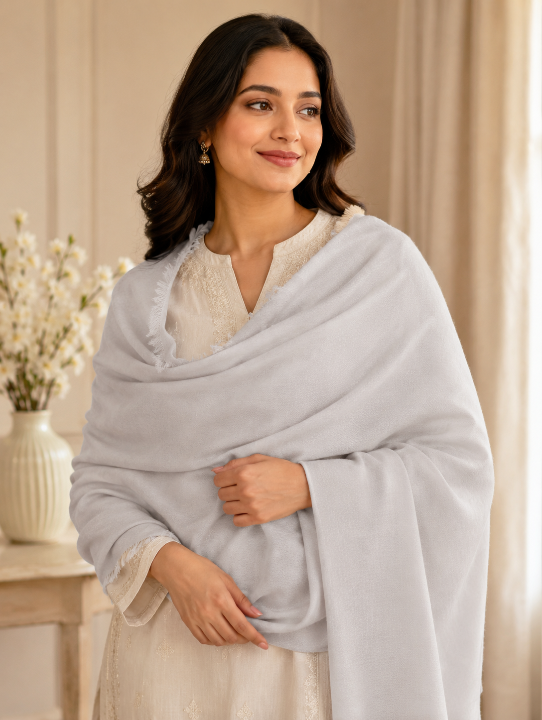 Royal Heritage Solid Pashmina Shawl for Women & Men – Luxury Handwoven Winter Shawl from Jaipur