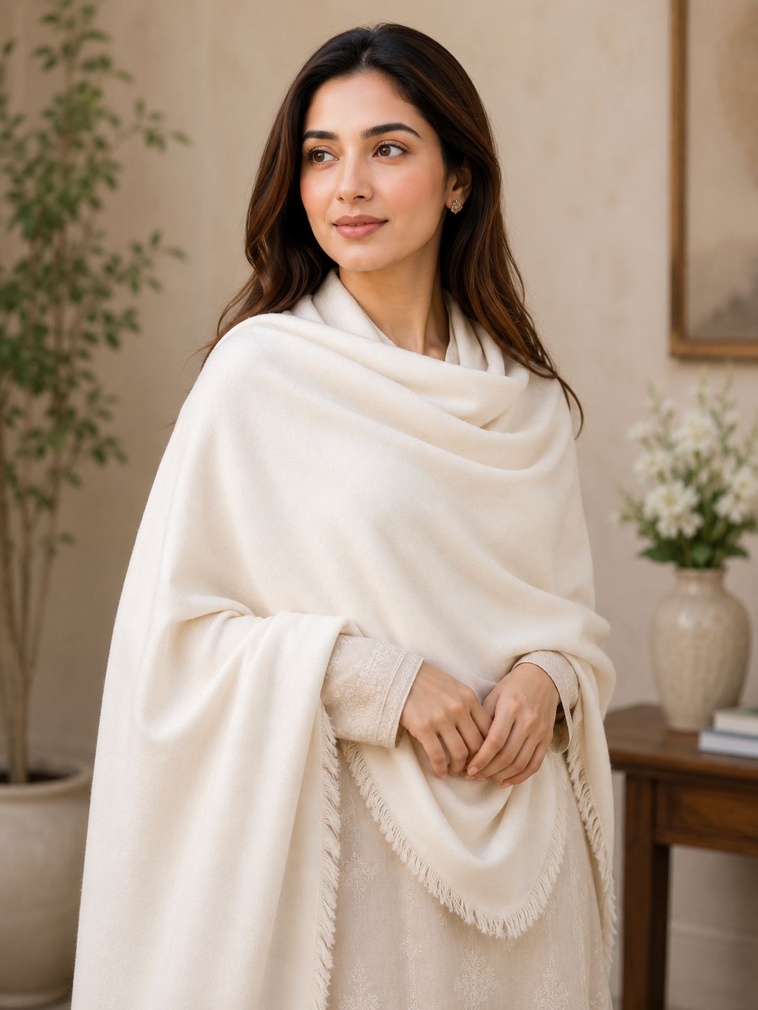 Royal Heritage Solid Pashmina Shawl for Women & Men – Luxury Handwoven Winter Shawl from Jaipur