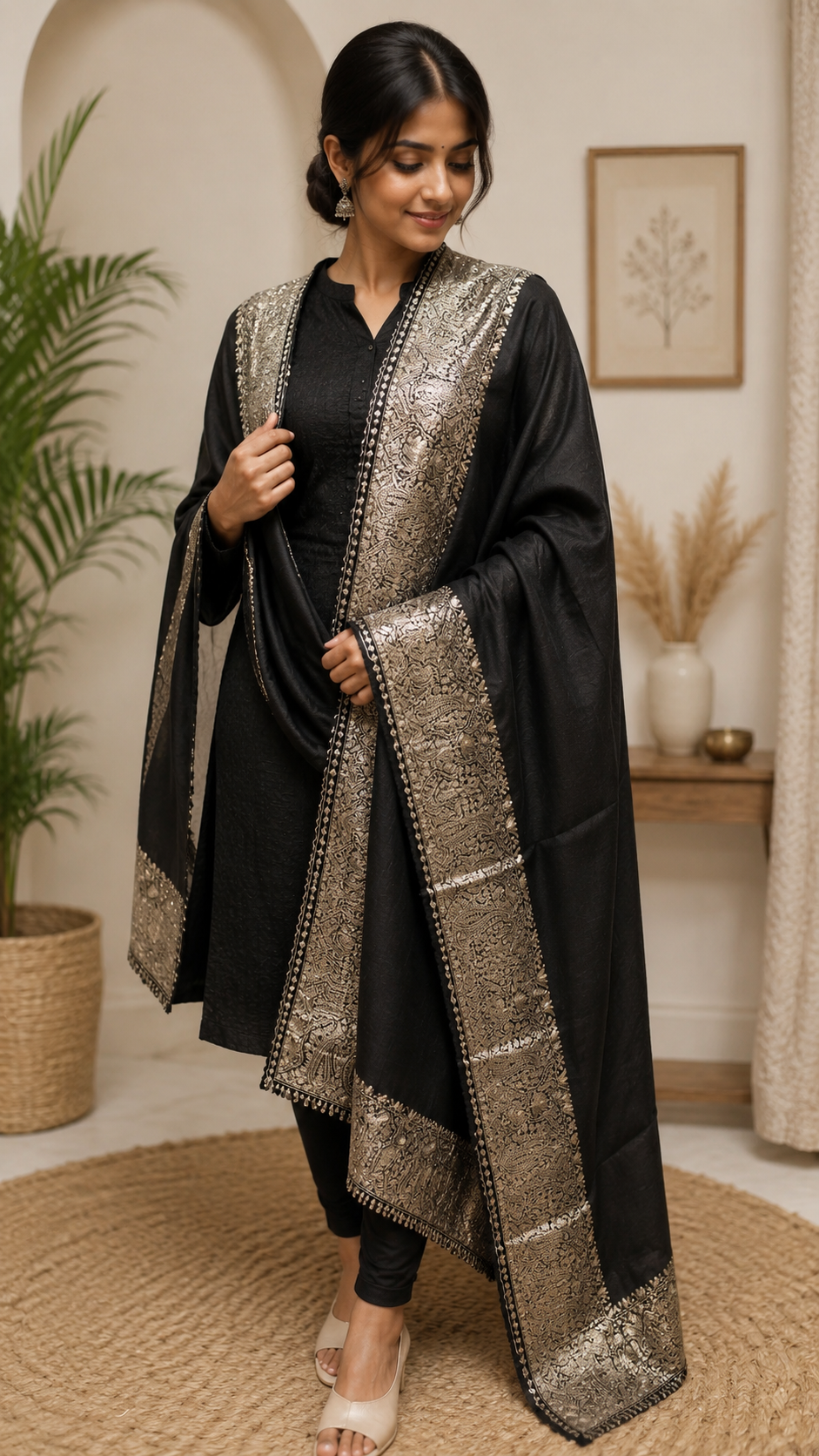 Royal Heritage Pashmina Shawl for Women – Luxury Handcrafted Winter Shawl from Jaipur