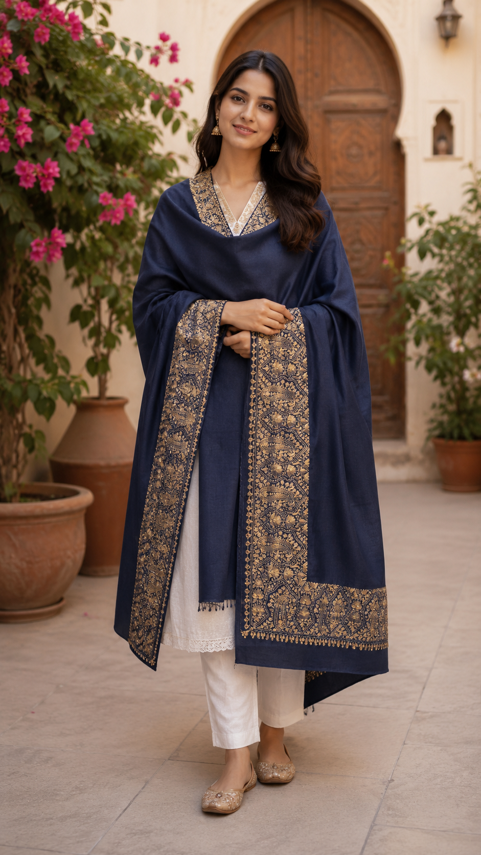 Royal Heritage Pashmina Shawl for Women – Luxury Handcrafted Winter Shawl from Jaipur