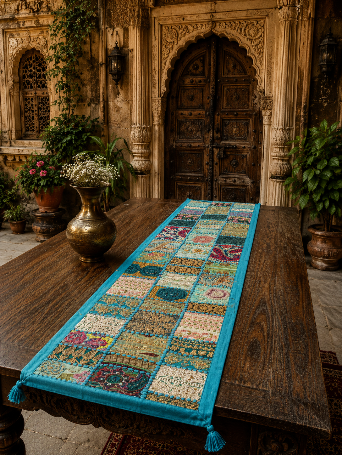 Handmade Rajasthan Tribal Table Runner & Wall Hanging – Luxury Ethnic Home Décor