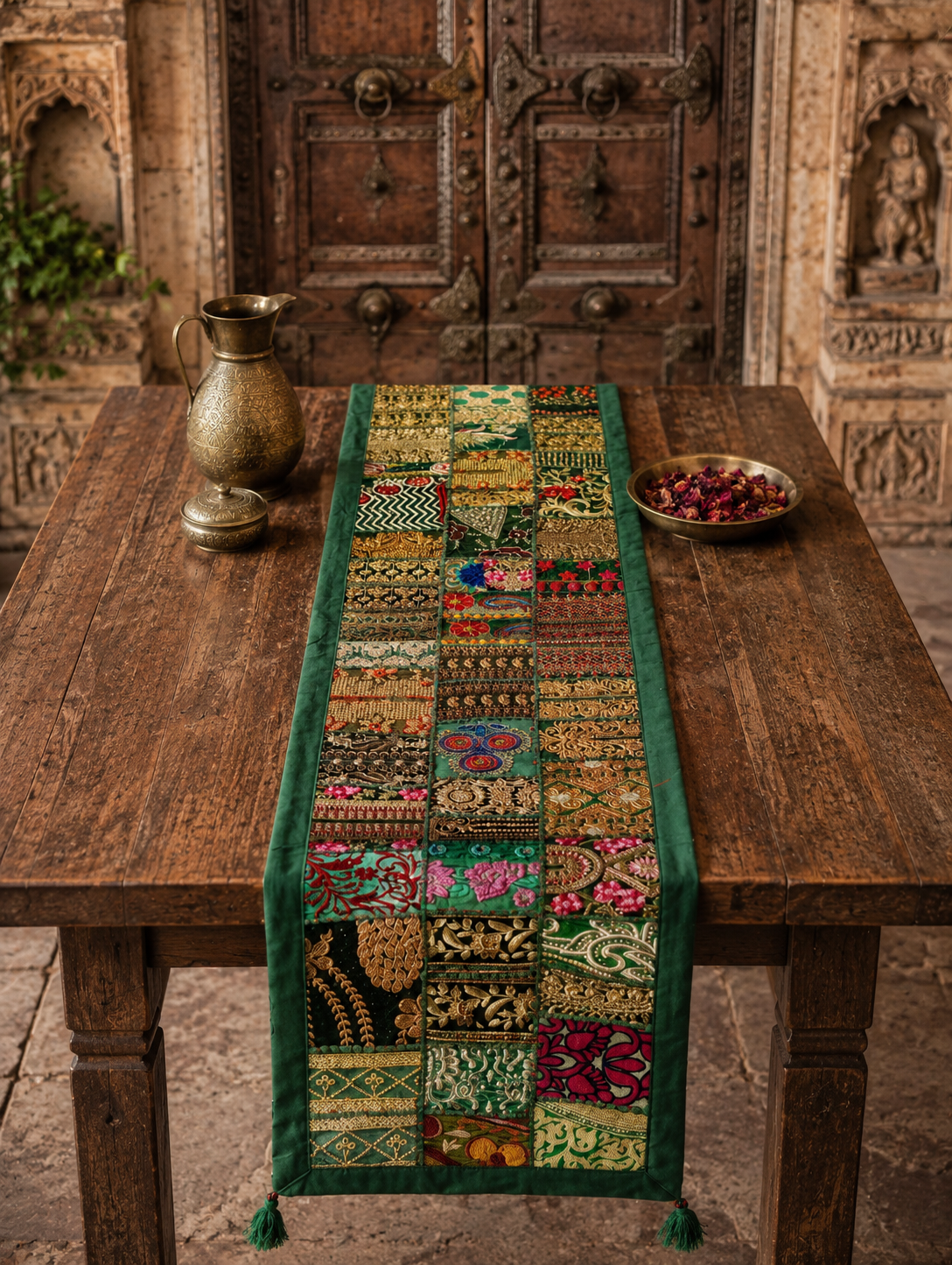 Handmade Rajasthan Tribal Table Runner & Wall Hanging – Luxury Ethnic Home Décor