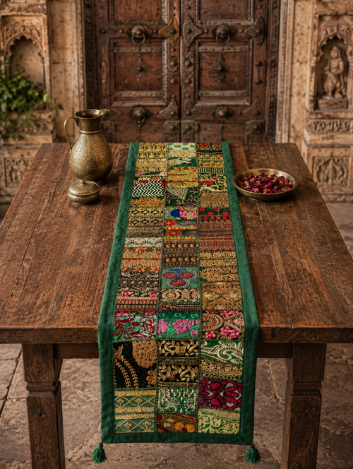 Handmade Rajasthan Tribal Table Runner & Wall Hanging – Luxury Ethnic Home Décor